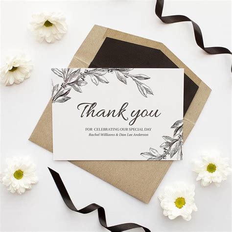 Wedding Thank You Card Tips By Paperlust Botanical Wedding Invitations Wedding Invitation