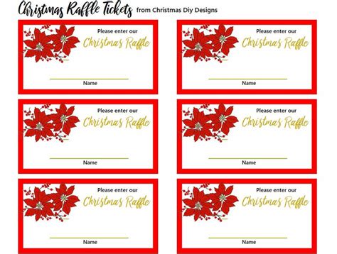 Christmas Raffle Tickets Printable