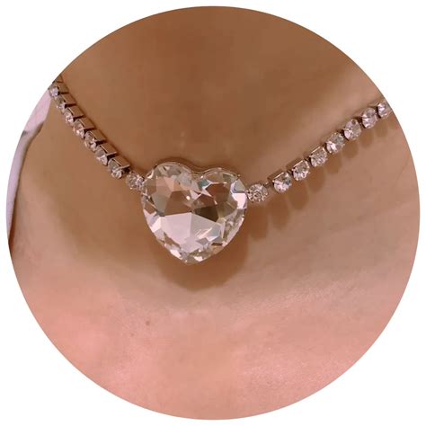 2020 New Trendy Style Short Silver Plated Crystal Diamond Heart Shape