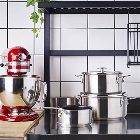 KitchenAid Cookware Set, Stainless Steel Casseroles Set with Lids, 20/ ...