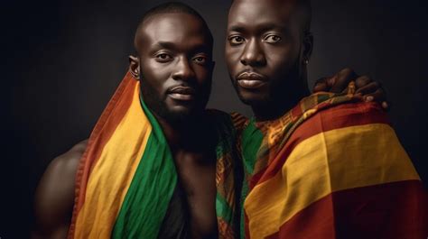 Premium Photo | African couples male LGBT with Pride flag