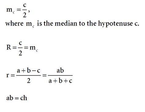 Right Triangle Formulas