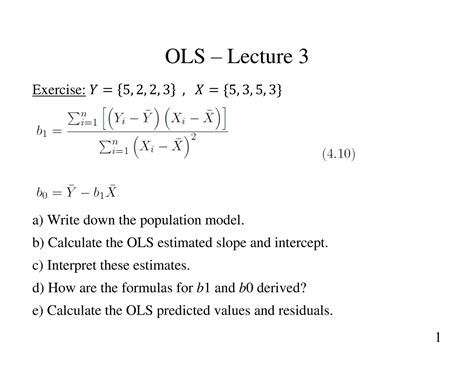 S10 Ols 3 Introduction To Econometrics Detailed Lecture Notes Ols