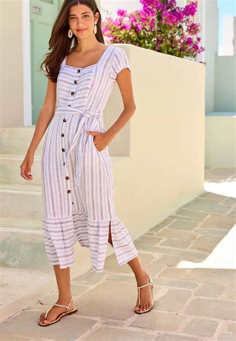 Buy NEXT Linen Mix Button Through Midi Dress Online ZALORA Malaysia