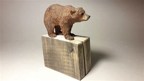 Brown Bear Sculpture Wooden Bear Figurine Bear Carving - Etsy