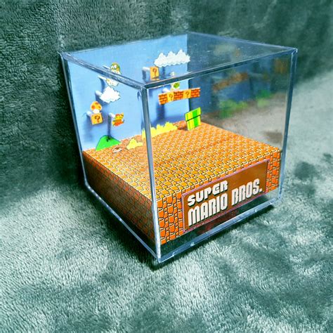 Super Mario Bros 3d Cube Handmade Diorama Nes Classic Fanart Pokéton