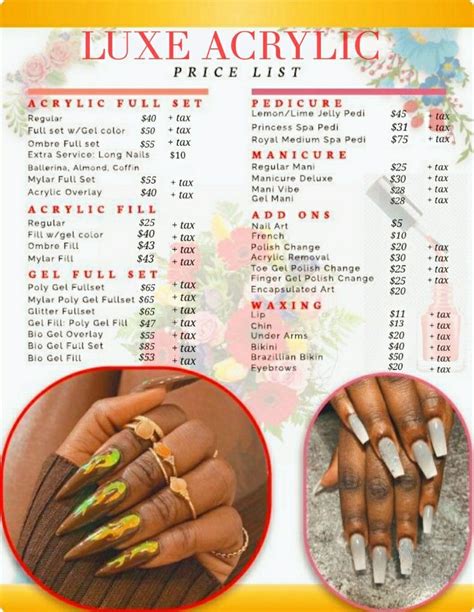 Nail Salon Price List Acrylic Nails Price Nail Salon Prices Nail Prices