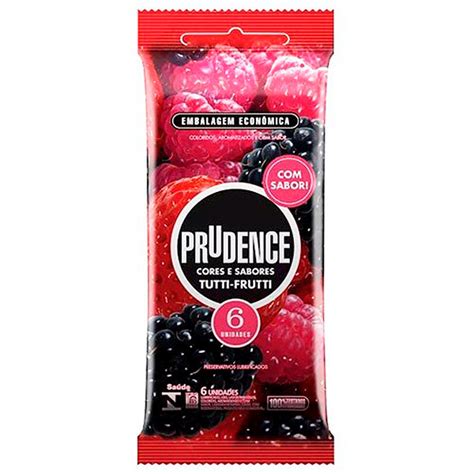 Preservativo Prudence Cores E Sabores Tutti Frutti 6 Unidades Sex