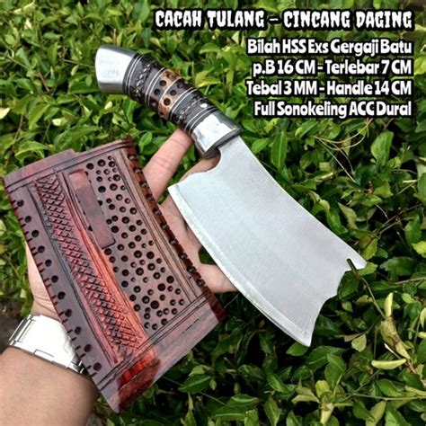 Jual Golok Cacah Tulang Cincang Daging Baja Hss Gergaji Batu Best