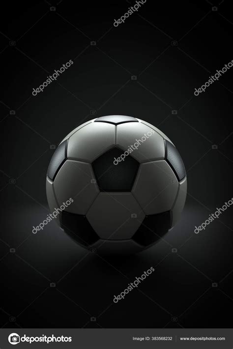 Soccer Ball Black Background Render — Stock Photo © Efks 383568232