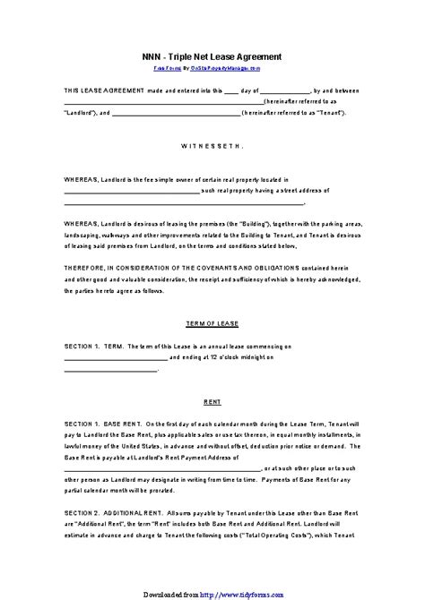 Nnn Triple Net Lease Agreement PDFSimpli