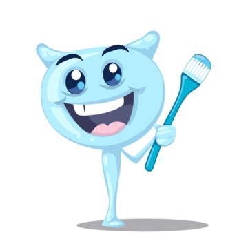 Toothbrush Clipart Cartoon Character Holding Toothbrush Vector