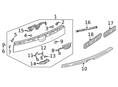 Exterior Trim Lift Gate For Cadillac Escalade Esv Gm Parts Club
