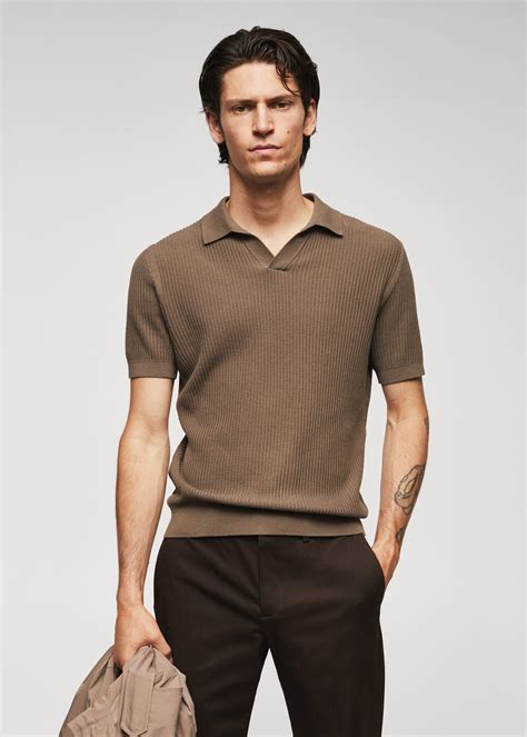 Ribbed Cotton Polo Shirt Man Mango Man The Philippines