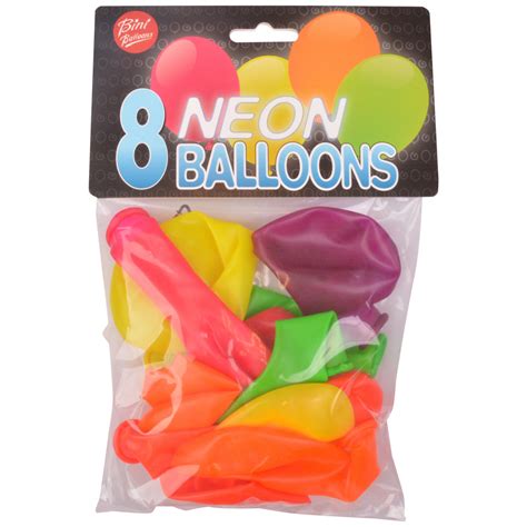 Bini Balloons Neon Assorted Colours Ø26cm 8 pcs Ritohobby co uk