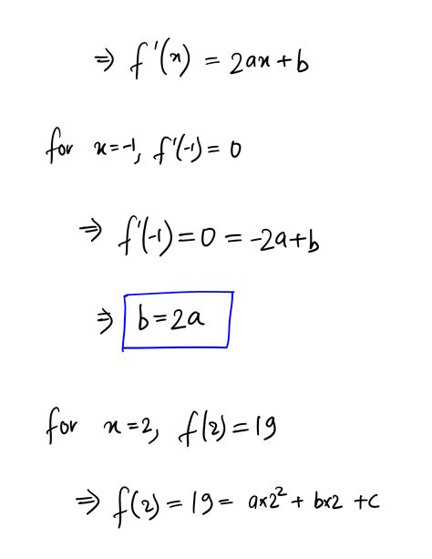 Solved Determine A Quadratic Function F X Ax Bx C If Its