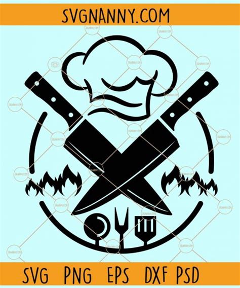 Chef Logo Svg Chef Hat Svg Knives Svg Chef Svg Kitchen Svg Cook