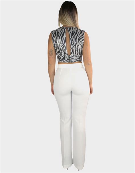 Tailleur Con Top Bianco Sharon Collezione Cerimonia Elegante