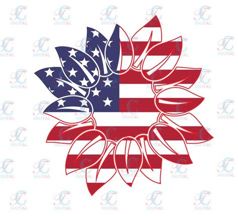 Free 274 Sunflower 4Th Of July Svg SVG PNG EPS DXF File