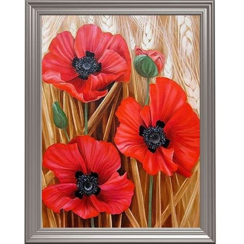 Broderie Diamant Coquelicots Nature Fleurs Et Plantes Lartera