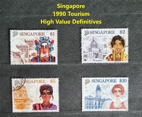 Singapore Stamps Lot Complete 1990 Tourism Definitive Series Vfu