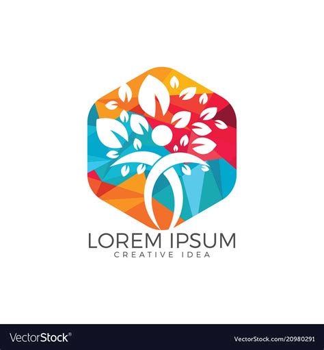 Holistic health logo design Royalty Free Vector Image