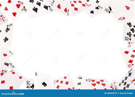 Frame Of Playing Cards On A White Background Stock Illustration