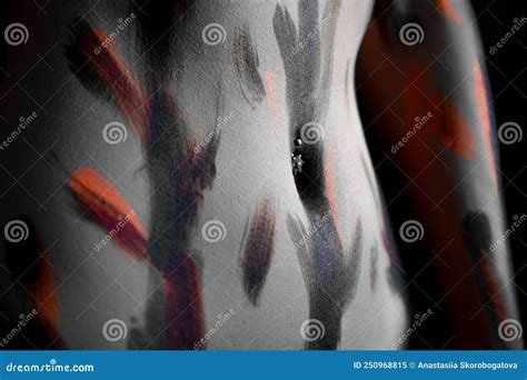 Nude Girl With Body Art Stock Image Image Of Beautiful