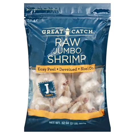 Great Catch Raw Easy Peel Deveined Shell On Jumbo Shrimp 16 25ct Lb