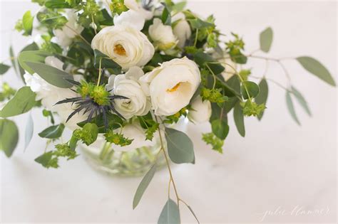 How To Design A White Ranunculus Flower Centerpiece Julie Blanner