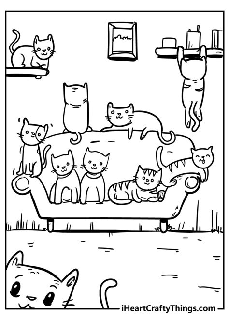 House Cat Coloring Page