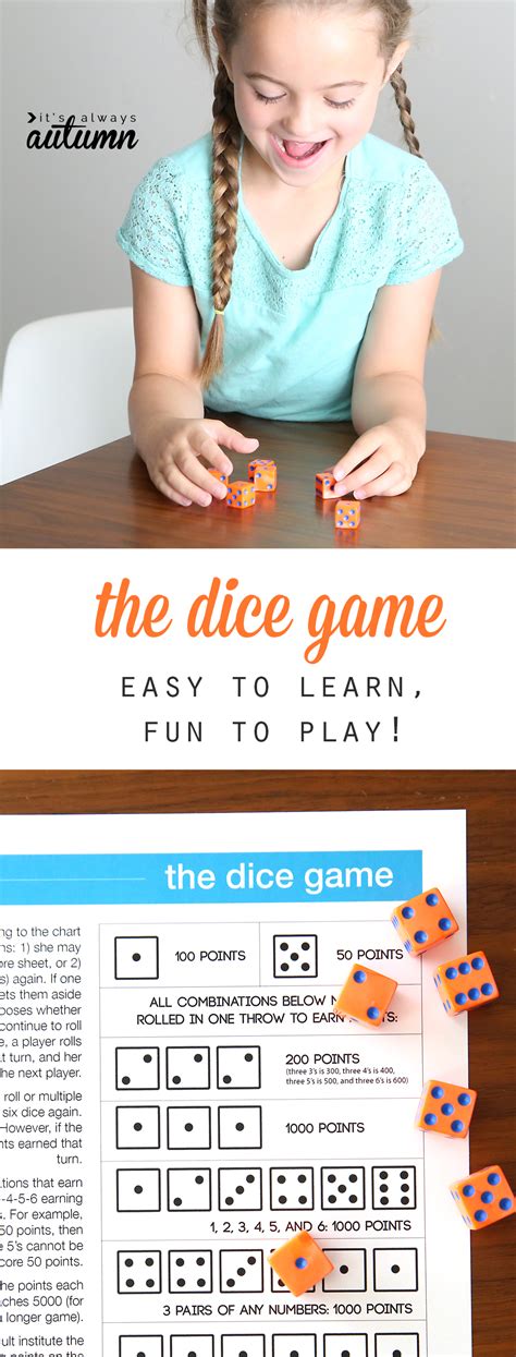 the dice game | fun & easy game for kids and adults - It's Always Autumn