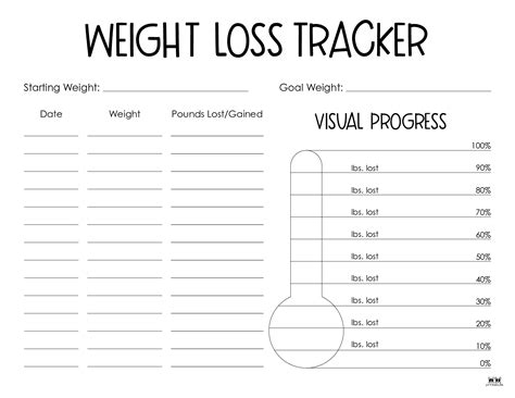 Weight Loss Trackers 29 Free Printables Printabulls