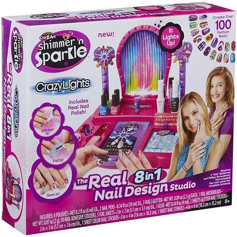 Cra Z Art Shimmer N Sparkle 8 In 1 Lite Up Designer Nail Studio