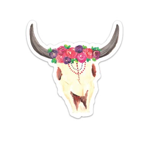 Bull Skull Decal Bull Skull Sticker Bull Skull Car Decal - Etsy