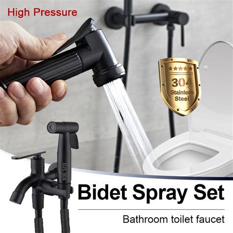 Bidet Spray Set Stainless Steel Hand Bidet Two Way Tap Bathroom