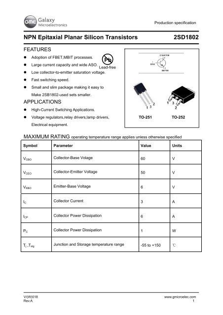 Npn Epitaxial Planar Silicon Transistors Sd