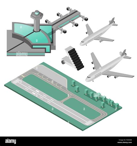 Airport Icons Set Stock Vector Image Art Alamy