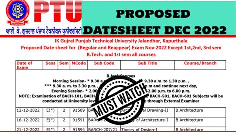 PROPOSED DATE SHEET NOV 2022 ALL REGULAR AND REAPPEAR STUDENTS NEW