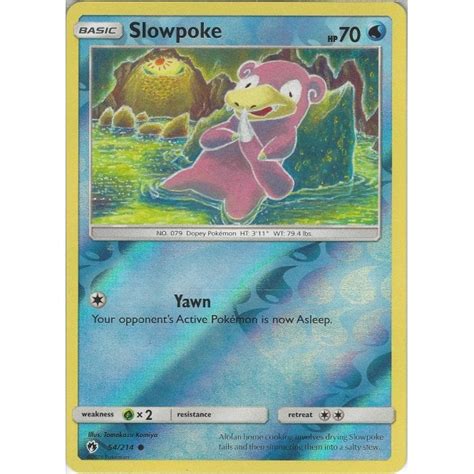 Pokemon Trading Card Game 54 214 Slowpoke Reverse Holo SM 08 Lost