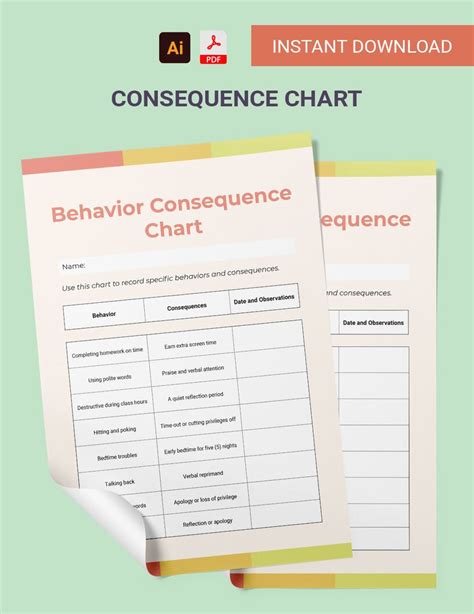 13 Free Printable Behavior Charts In Psd Illustrator Word Pdf