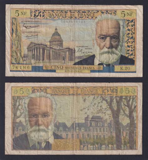 Billet France Nouveaux Francs Victor Hugo P A Mb F G Eur