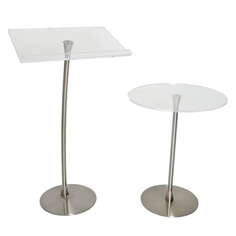 Easy To Assemble Pulpit Podium Clear Acrylic Curved Podium And Clear Table For Restaurants