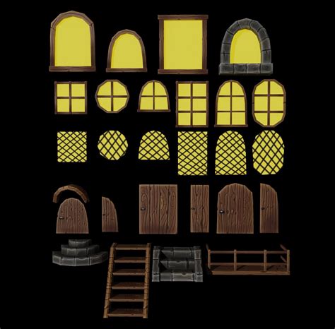 Stylized Medieval House Modular Pack 3d Model Cgtrader