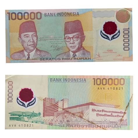 Jual Uang Kuno Indonesia Polymer 100rb 100000 Soekarno Hatta Tahun