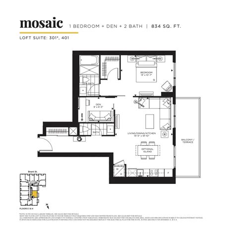 The Mosaic Floor Plan - Davies Condos