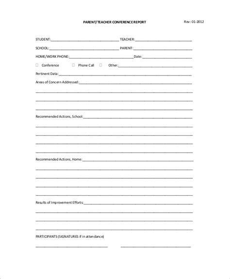 Free Printable Parent Teacher Conference Forms - Printable Form 2024