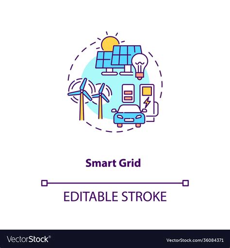 Smart Grid Concept Icon Royalty Free Vector Image