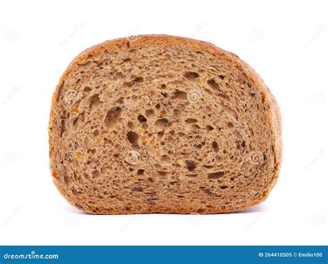 Slice Of A Whole Wheat Bread With Seeds Isolated On A White Stock Image Image Of Object