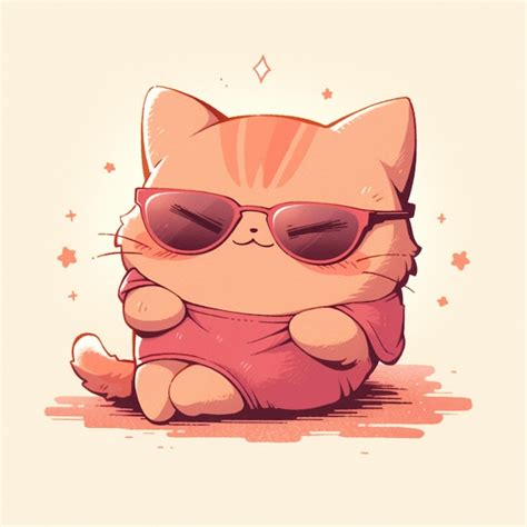 Premium Ai Image Cute Cat With Sunglasses